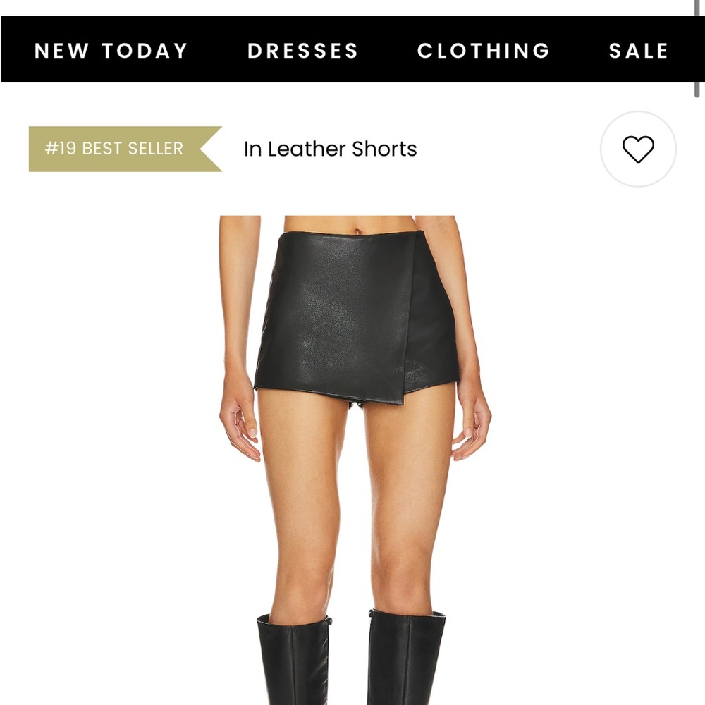Superdown Black Faux Leather Skort